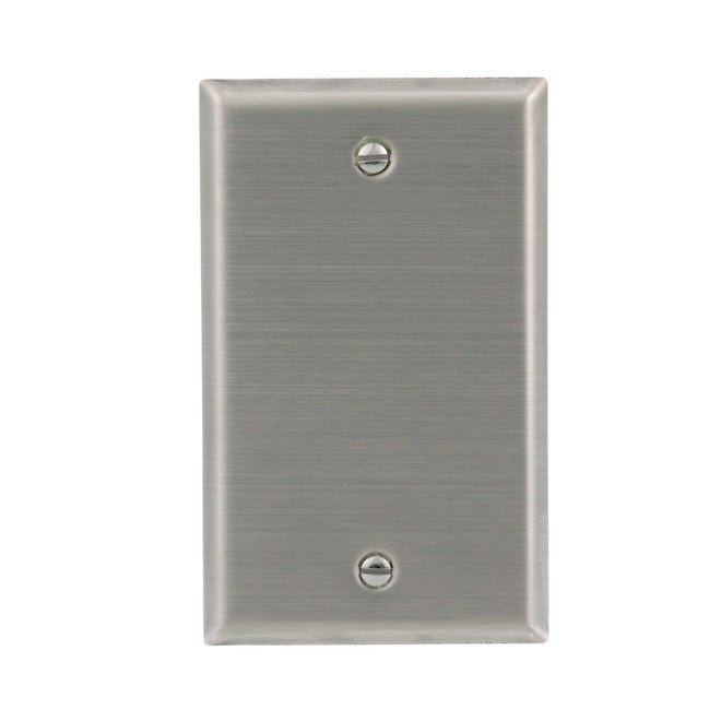 Eaton 1-Gang 1-Pack Stainless Steel Blank Standard Wall Plate-