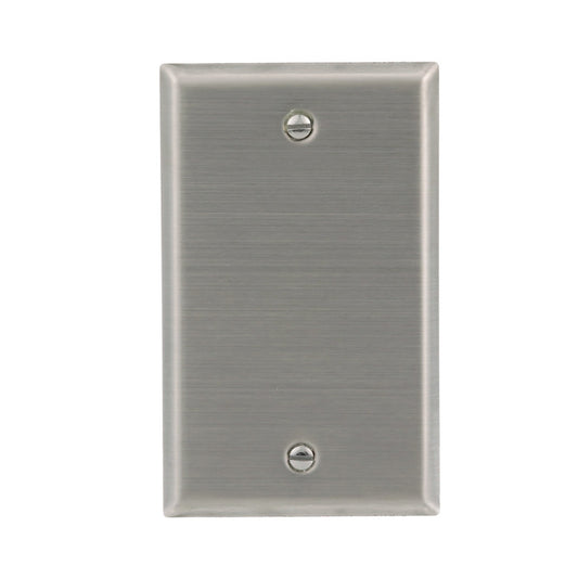 Eaton 1-Gang 1-Pack Stainless Steel Blank Standard Wall Plate-