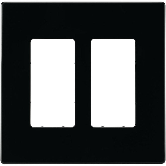 Eaton 2-Gang 1-Pack Black Decorator Midsize Wall Plate-