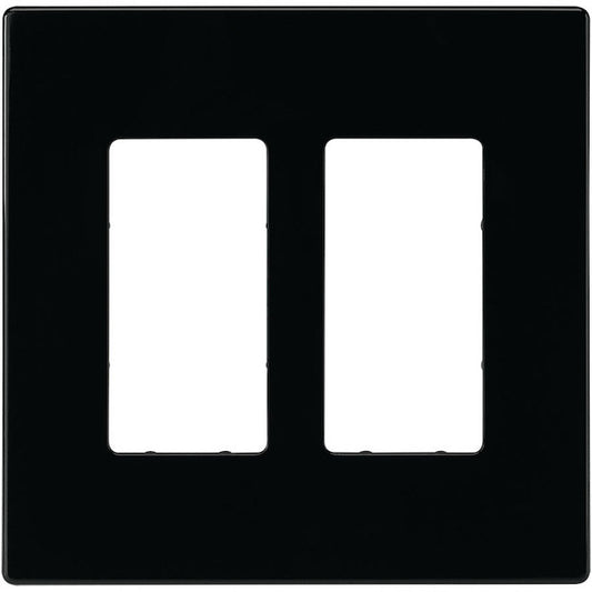 Eaton 2-Gang 1-Pack Black Decorator Midsize Wall Plate-