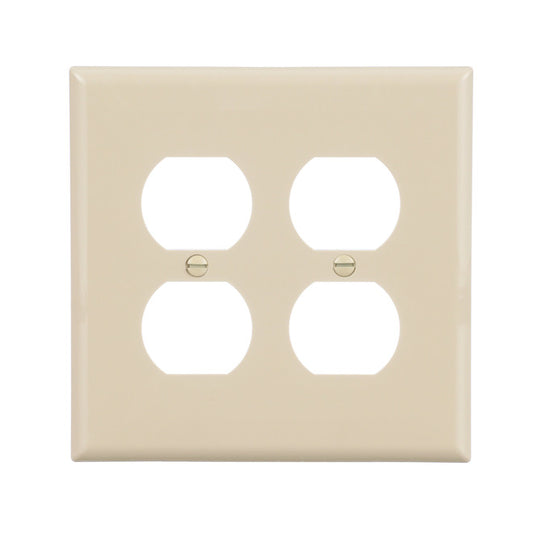 Eaton 2-Gang 1-Pack Ivory Duplex Midsize Wall Plate-