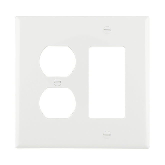 Eaton 2-Gang 1-Pack White Dupex/Decorator Midsize Wall Plate-