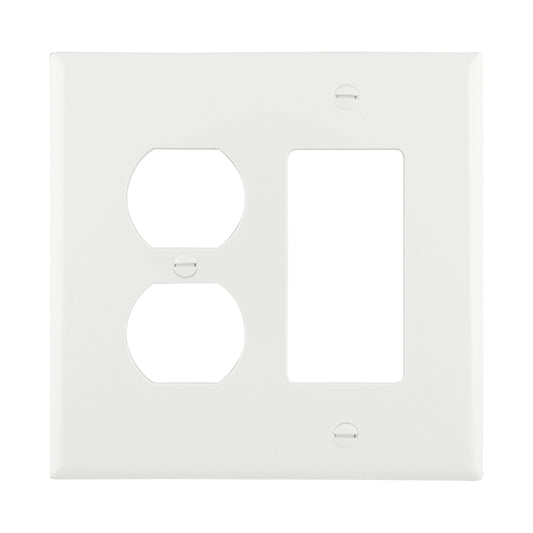 Eaton 2-Gang 1-Pack White Dupex/Decorator Midsize Wall Plate-
