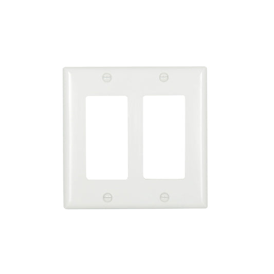Eaton 2-Gang 1-Pack White Decorator Standard Wall Plate-
