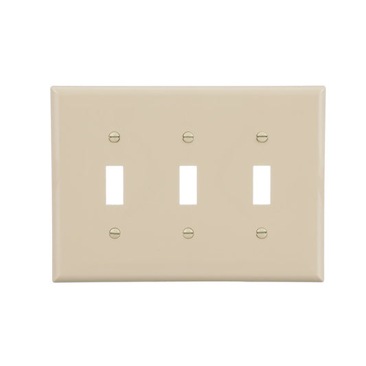 Eaton 3-Gang 1-Pack Ivory Toggle Midsize Wall Plate-