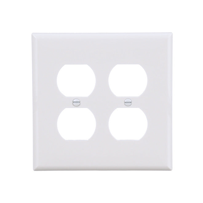 Eaton 2-Gang 1-Pack White Duplex Midsize Wall Plate-
