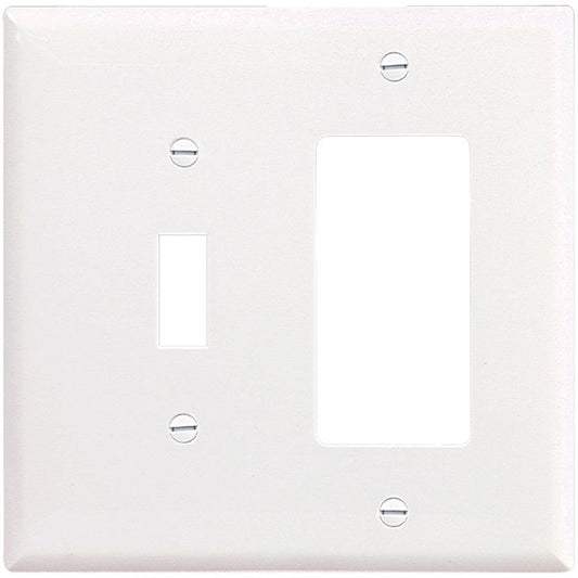 Eaton 2-Gang 1-Pack WhiteToggle/Decorator Midsize Wall Plate-
