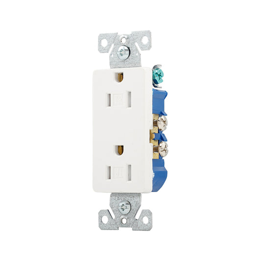 Eaton Residential Grade Decorator Duplex Outlet - 15-A - Tamper-Resitant - White - 10-Pack-