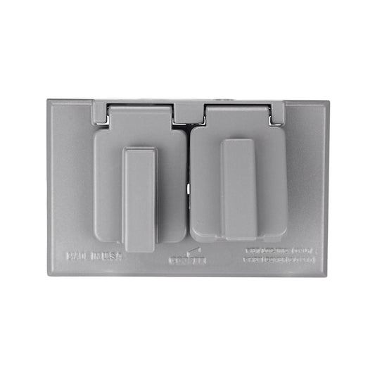 Eaton DupRec Horiz Grey 1-Gang Double Cover-
