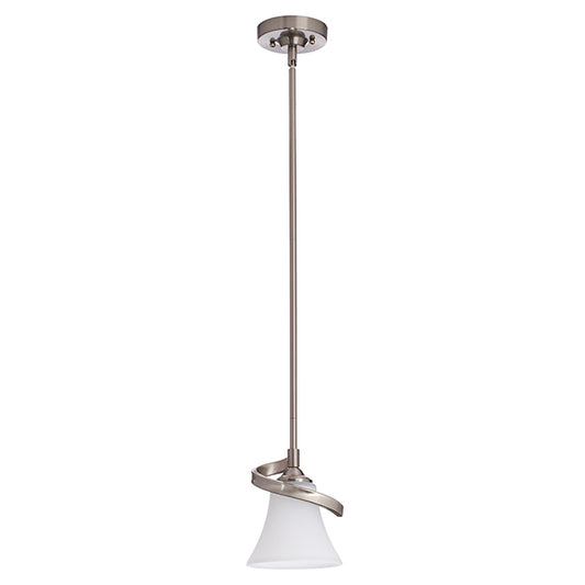 Pendant - Opal Glass Shade - Brushed Nickel-