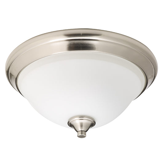 Canarm Locke Flush Mount - Flat Opal Glass Shade - Brushed Nickel - 13.75-in-