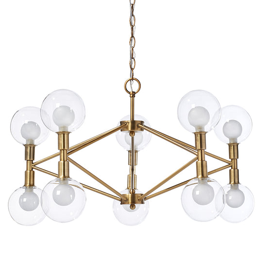 Canarm 10-Light Glass Shades Chandelier - Gold Finish-