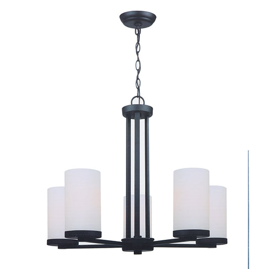 Terrace Chandelier - 5-Light - 24'' x 20'' - White and Black-