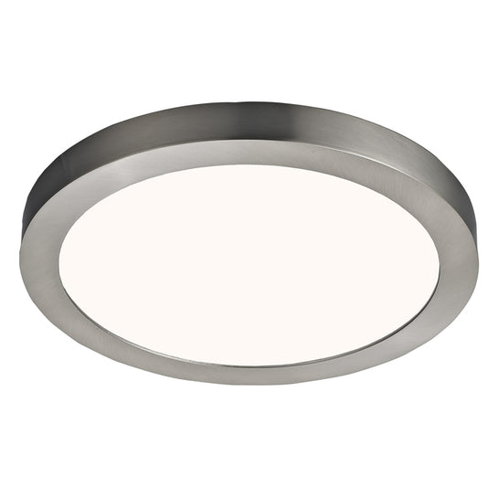 Canarm Round LED Flush Mount Ceiling Light - Metal and Acrylic - 11-in - 15 W - Brushed Nickel-
