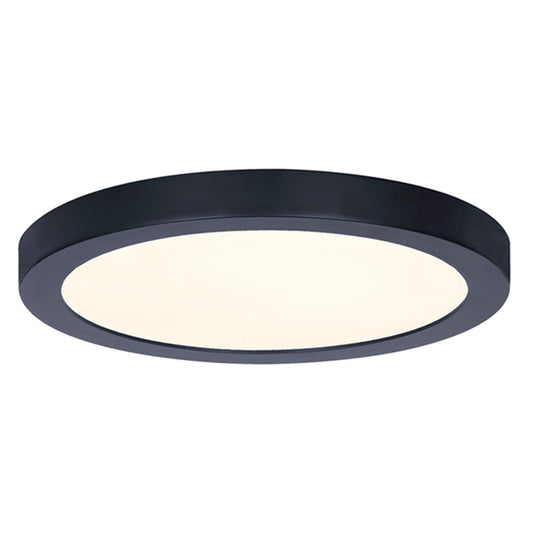 Canarm Flush Mount Ceiling Light - LED - Round - 15 W - 11-in - Metal/Acrylic - Matte Black-