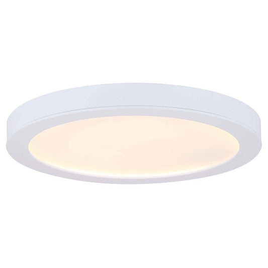 Canarm Round Flush Mount Ceiling Light - Integrated LED - 15 W - 11-in - Metal/Acrylic - White-