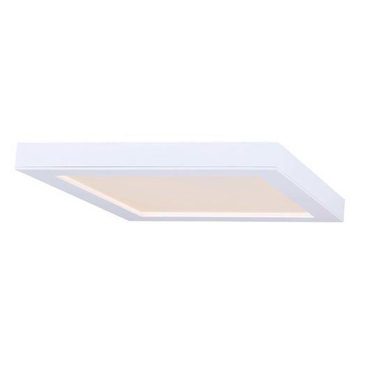 Canarm Square Flush Mount Ceiling Light - Integrated LED - 18 W - 7-in - Metal/Acrylic - White-