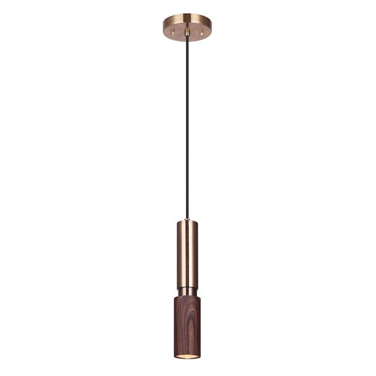 Canarm Mia Gold Contemporary Faux Wood 1-Light Pendant Light-