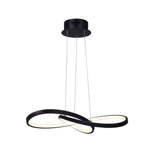 Canarm Nero 1-Light Matte Black Contemporary Integrated LED Chandelier-