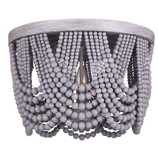 Canarm Solana 3-Light Brushed Grey Wood Bead Flushmount Light-