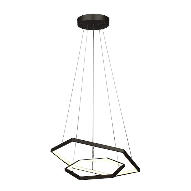 Canarm Capri 1-Light Matte Black Modern Abstract Integrated LED Chandelier-