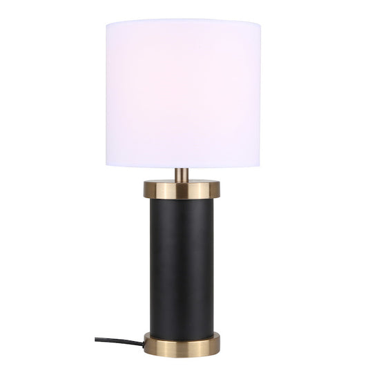 Canarm Loe Table Lamp - 11-in x 16.5-in - Fabric - Black/Gold/White-