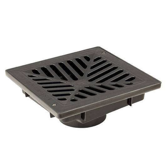 Vortex Catch Basin - Concave Grate Moulded Plastic 9-in L x 9-in W Black - Each