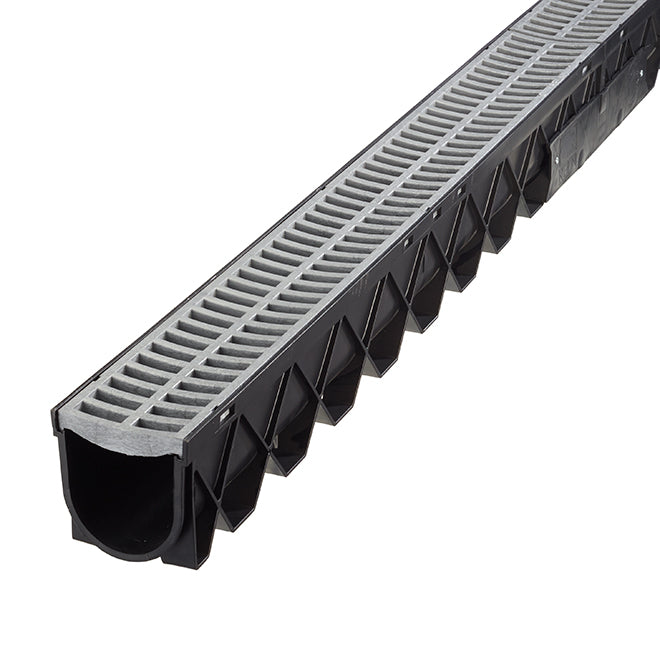 Reln Storm Drain with Plastic Grate - Polypropylene - Portland Grey - 10-ft D - Each