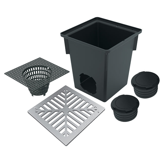 RELN Catch Basin - 4-in Dia pipe - Metal and Plastic - 10-in x 10-in - Each