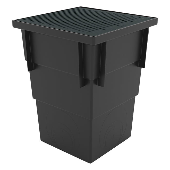 RELN Catch Basin With Black Grate - 13-in W x 13-in L x 17-in D -Plastic - Black - Each