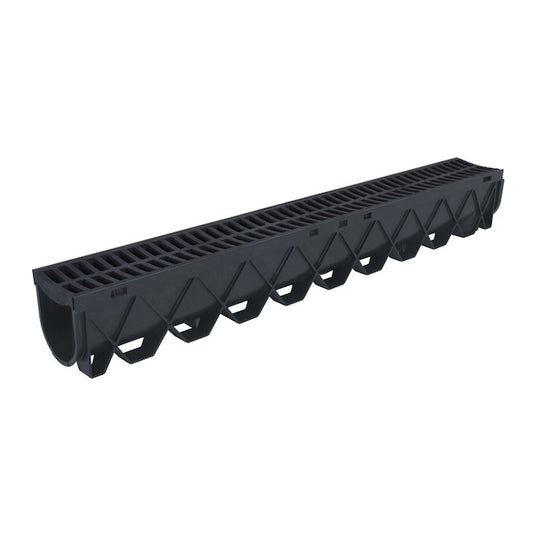 Reln 40-in Black Polypropylene Channel Drain with Grate - Each