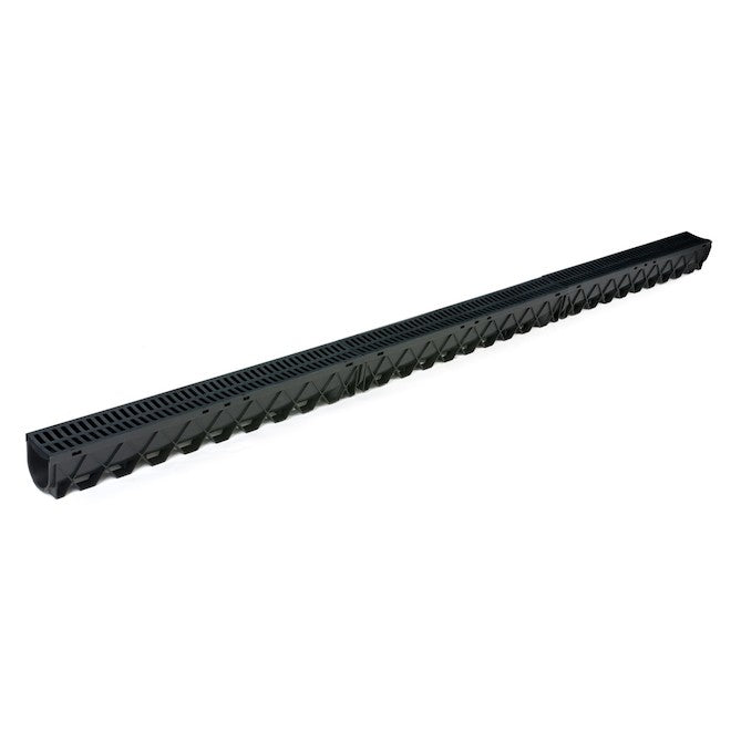 Reln 10-ft Black Polypropylene Channel Drain with Grate - Each