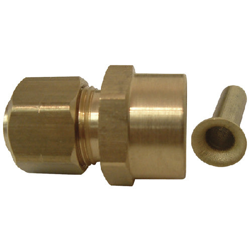 Coupling - Brass - 3/8" x 1/2" - Tube x Sweat - Each