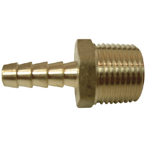 Hose Barb - Brass - 1/4" x 3/8" - Barb x MIP - Each