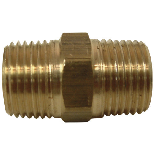 Nipple - Brass - 3/8" - MIP x MIP - Each