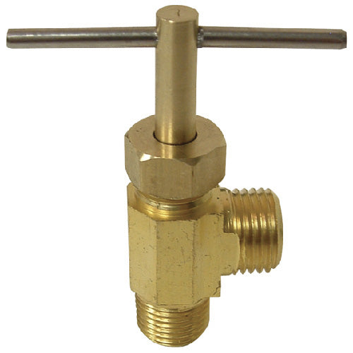 Tee Handle 90Â° Needle Valve - Brass - 1/4'' x 1/8'' - Each