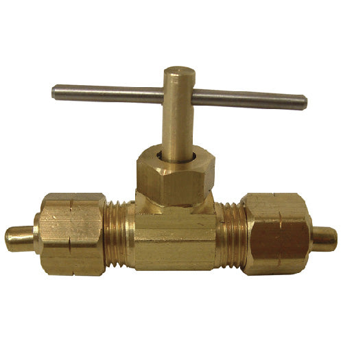 Tee Handle Needle Valve - Brass - 1/4'' - Each