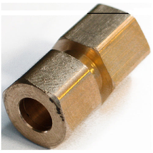 Flare Coupling - Brass - 1/4" x 1/4" - Tube x Female FL - Each