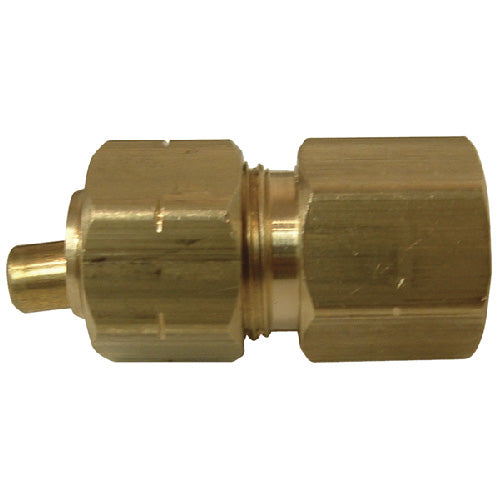 Coupling - Brass - 3/8" x 1/4" - Tube x FIP - Each