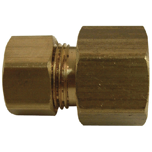 Coupling - Brass - 3/8" x 1/4" - Female x Tube - Each