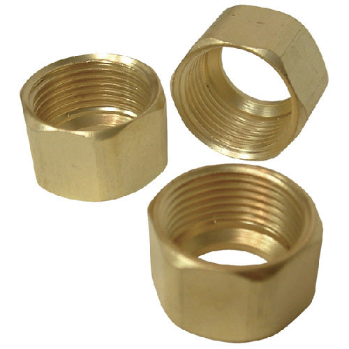 Compression Nuts - Brass - 1/2" - 3 Pack - Each