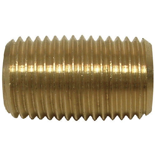 Nipple - Brass - 1/4" - MIP x MIP - Each