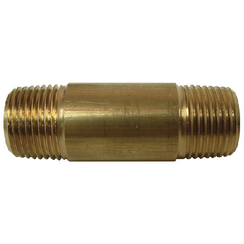 Nipple - Brass - 3/8" x 2" - MIP x MIP - Each