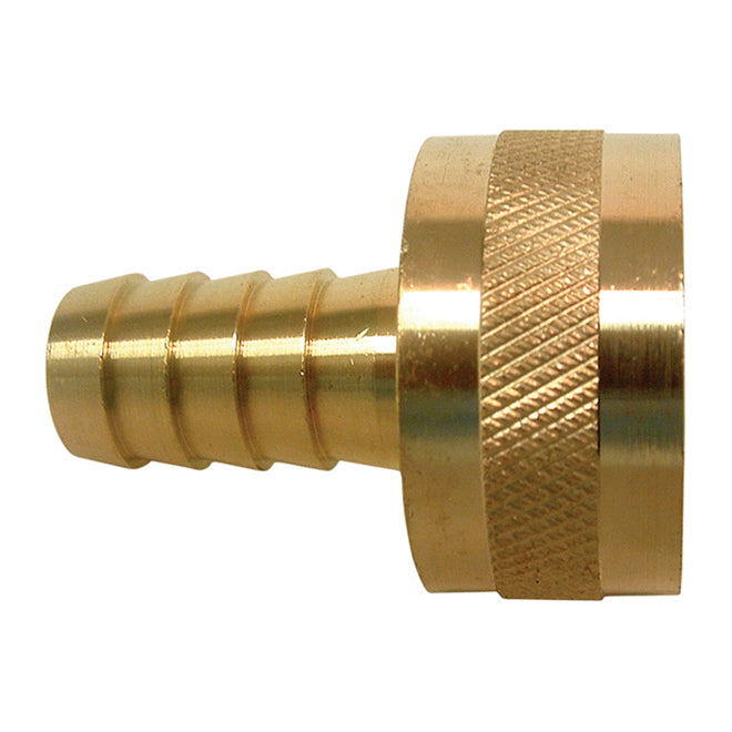 Hose Barb - Brass - 1/2" x 3/4" - Female x Barb - Each