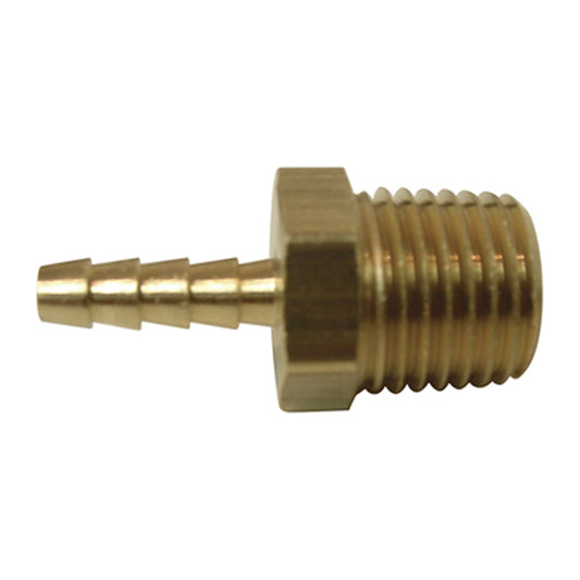 Hose Barb - Brass - 1/2" x 3/8" - Barb x MIP - Each