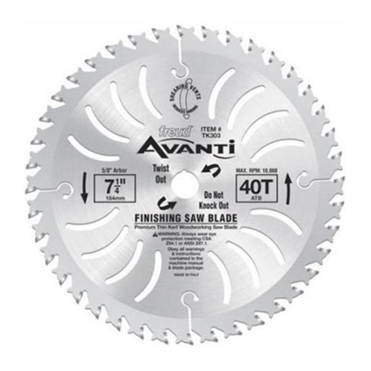 Freud Finishing Thin Saw Blade - 7 1/4-in Dia - 5/8-in Arbour - 40 Tooth - Each