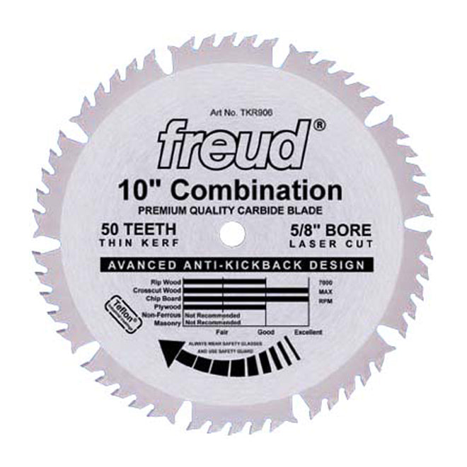 Freud Circular Saw Blade - 10-in dia - Anti Kickback - 50 Teeth - Each