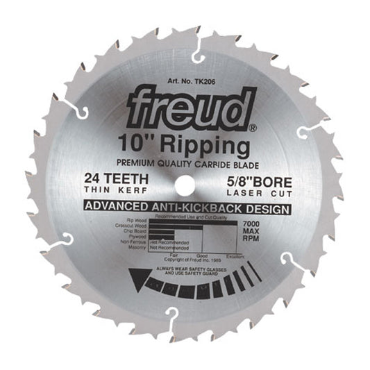 Freud Circular Saw Blade - Anti Kickback - 24 Teeth - 10-in dia - Each