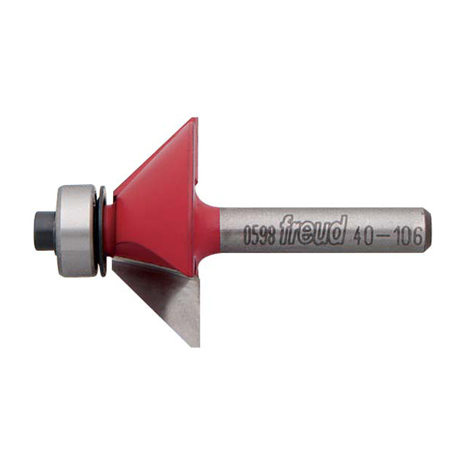 Freud Chamfer Router Bit - 1 3/4-in dia x 2 3/16-in L - 45° Angle - 1/4-in Round Shank - 5/8-in Carbide Height - Each