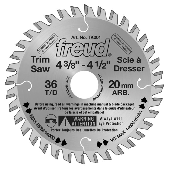 Freud Trim Saw Blade - 4 3/8-in dia - Single Direction - Bi-Metal - Each